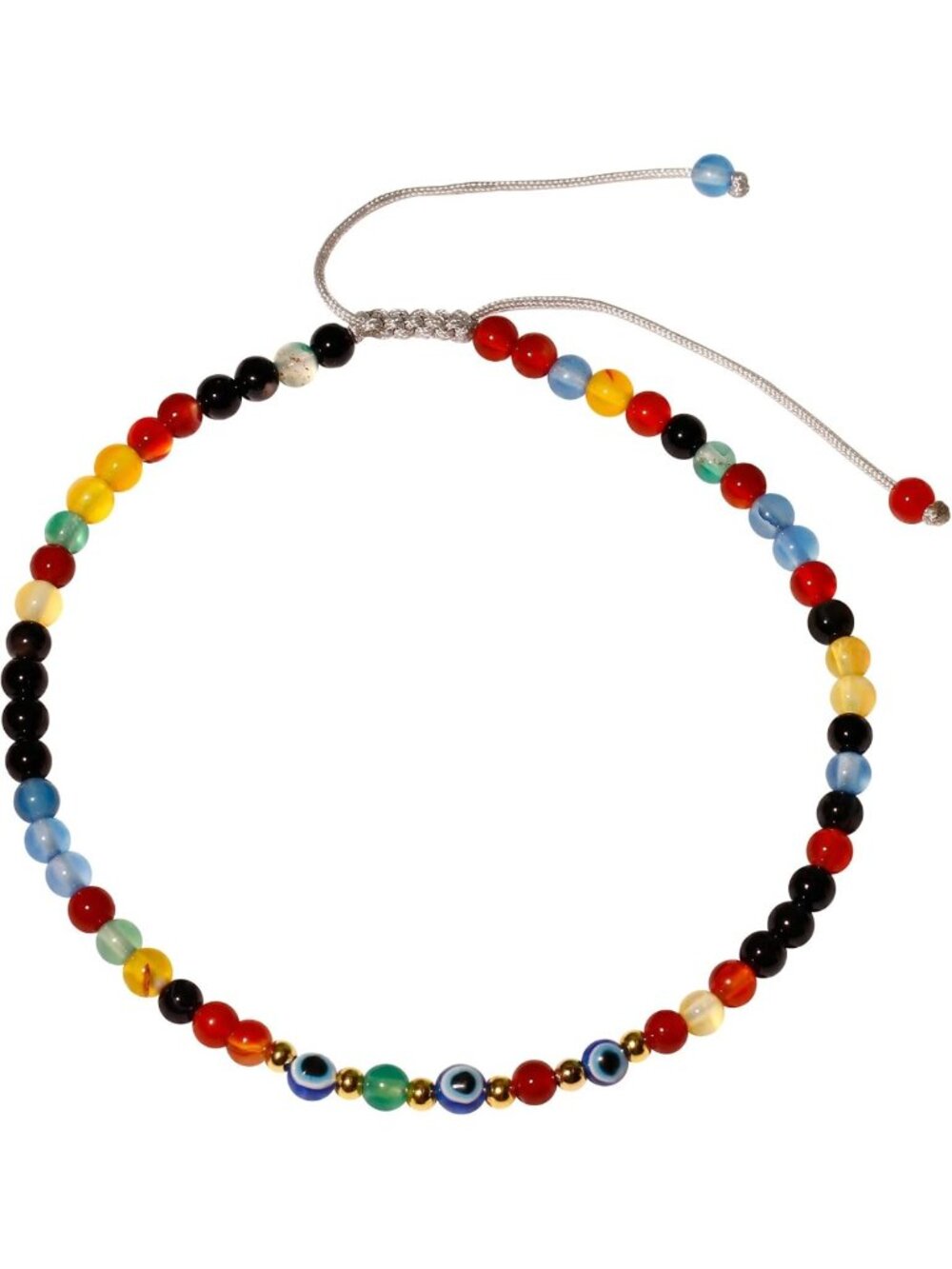 Boho 4mm Crystal & Stone Anklets for Women | Evil Eye Charm Jewelry
